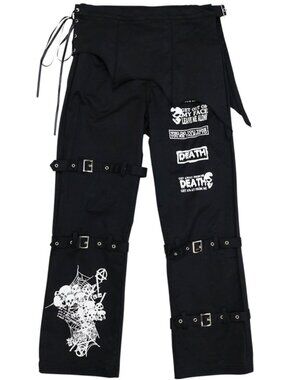 NEW ACDC RAG Punk Revival Bat Punk Pants -UNISEX